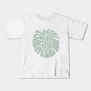 Light  Green Monstera Leaf Kids T-Shirt